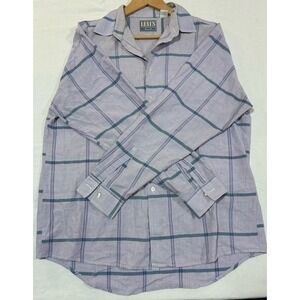 Vintage Levi's Men's Large Plaid Button‎ Down Shirt Purple Made in USA 90s